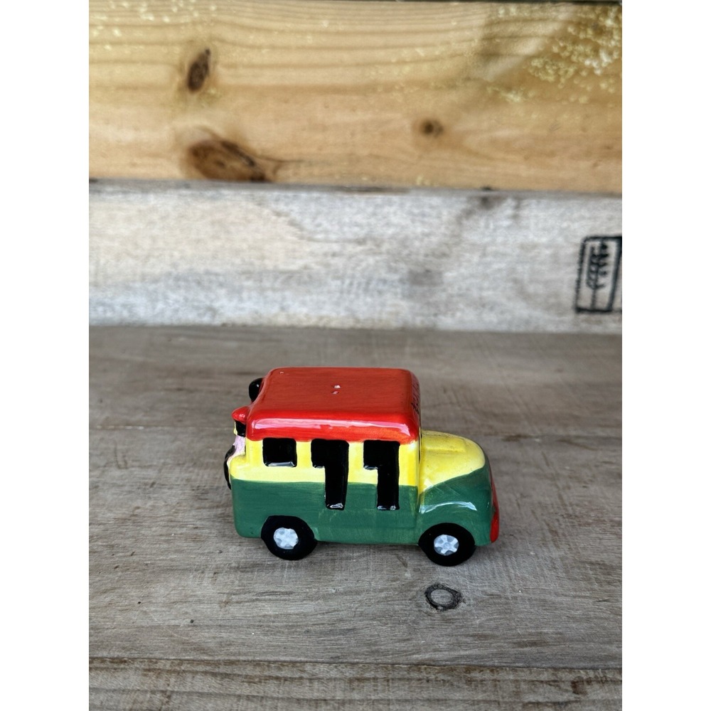 Jamaican Salt OR Pepper Shaker Jamaican Bus Ceramic Bus